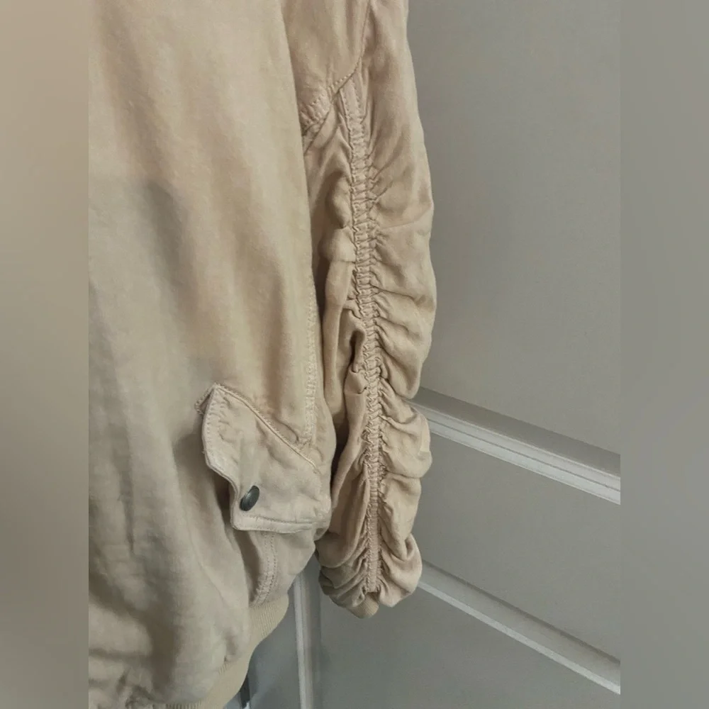 Free People Ruched Linen Bomber Jacket 💕